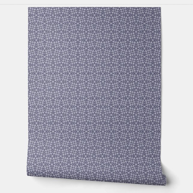 Small-Scale Purple Abstract Geometric Mosaic Wallpaper (Unrolling)