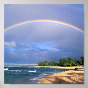 small seashore rainbow poster