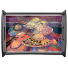 Small Serving Tray, Black of Thai Hats.