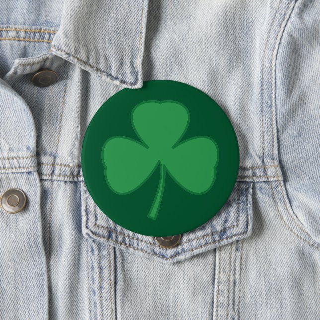 Small Shamrock Button Pin (In Situ)