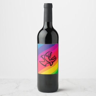 small shark wine label