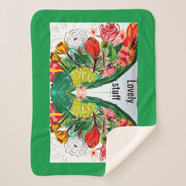 Small Sherpa fleece blanket Cucumber (Front)