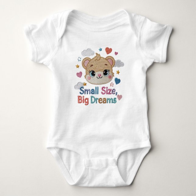 Small Size, Big Dreams 🐘💪✨ Baby Bodysuit (Front)