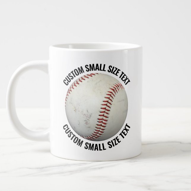 Small Size Personalised Text Giant Baseball Mug (Left)