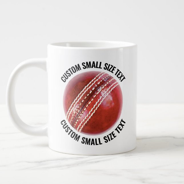 Small Size Personalised Text Giant Cricket Mug (Left)