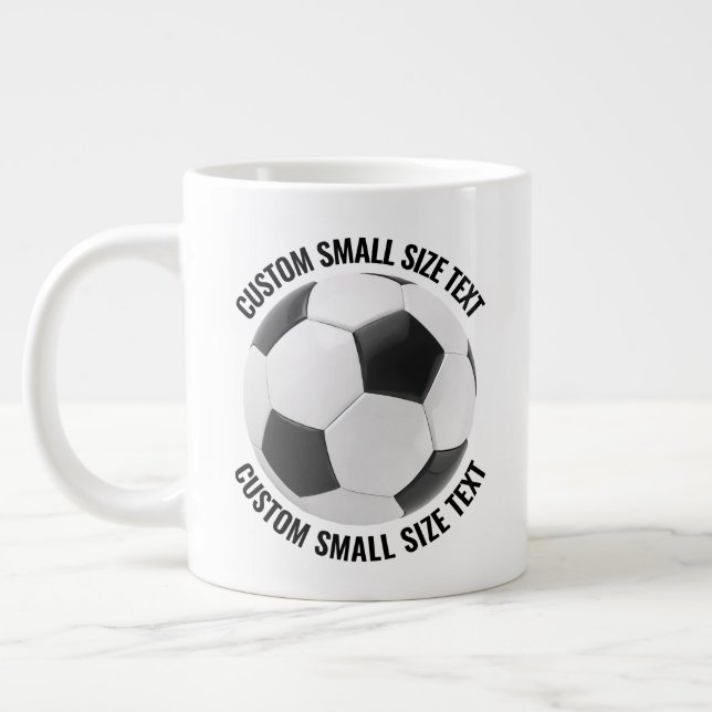 Small Size Personalised Text Giant Soccer Mug 20oz (Left)