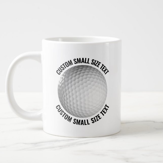 Small Size Personalised Text Tennis Ball Custom Large Coffee Mug (Left)