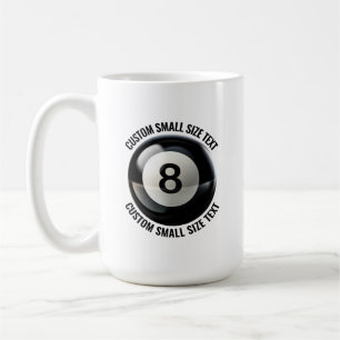 Small Size Text 15oz Personalised 8 Ball Mug