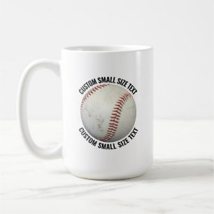 Small Size Text 15oz Personalised Baseball Mug