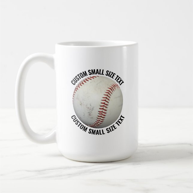 Small Size Text 15oz Personalised Baseball Mug (Left)