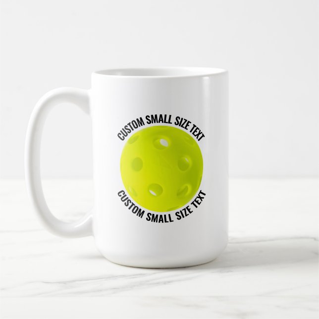 Small Size Text 15oz Personalised Pickleball Mug (Left)