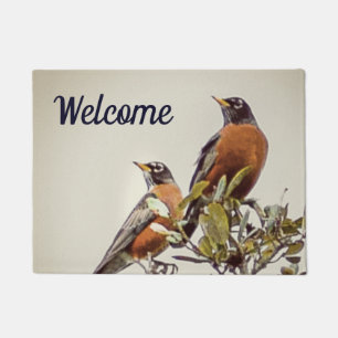 Small sized "Pair of Robins" Doormat