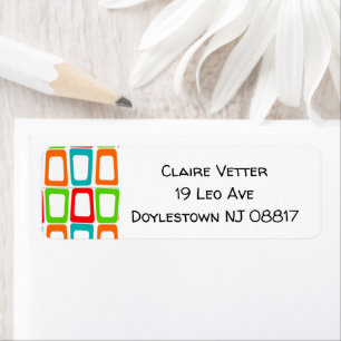 Small Skewed Rectangles Return Address Label