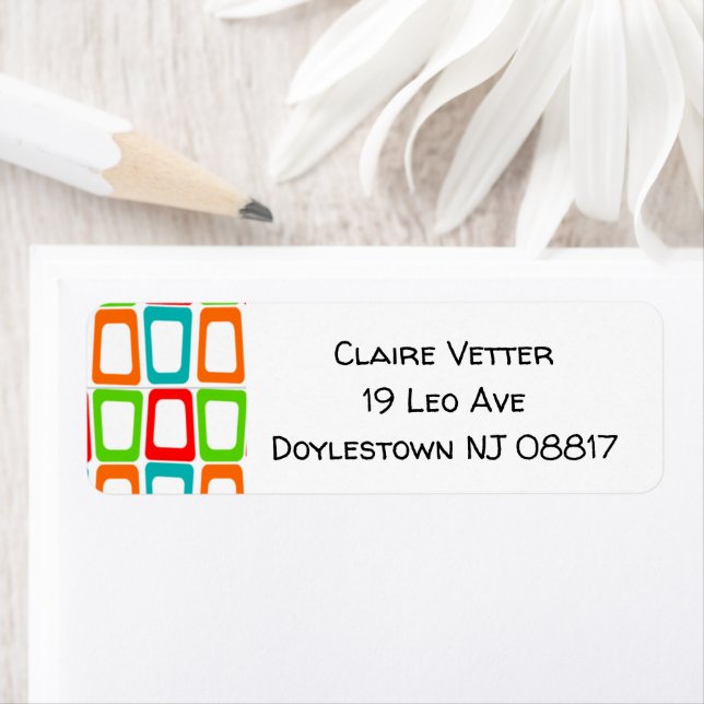 Small Skewed Rectangles  Return Address Label (Insitu)