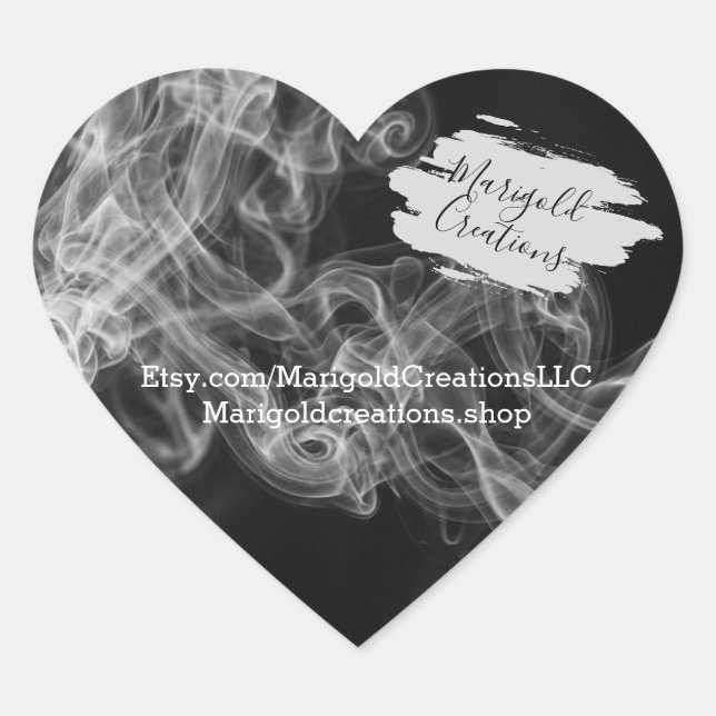 Small smoke heart marketing stickers (Front)