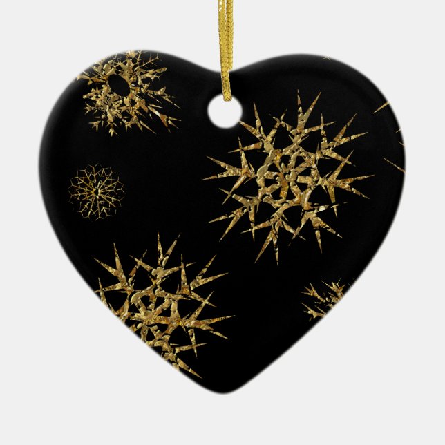 Small Snow Treasures at Night Ceramic Tree Decoration (Front)