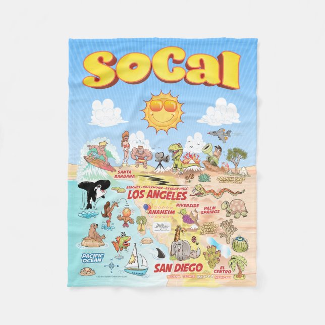 Small SoCal Fleece Blanket (Front)