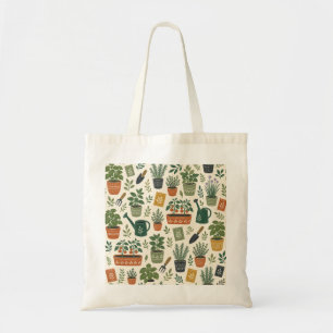 Small-Space Garden Illustrated Budget Tote Bag