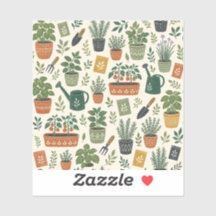 Small-Space Garden Potted Plants Vinyl Sticker