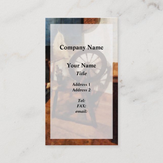 Small Spinning Wheel Overlay Business Card (Front)