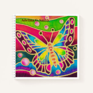 Small Spiral Sketch Notebook - Bright Butterfly