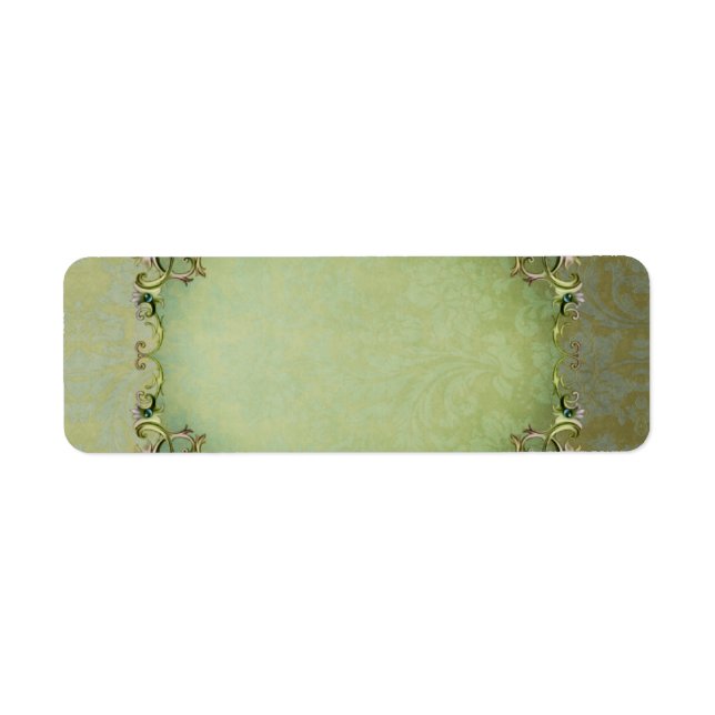 Small Spring Brocade Apothecary Label Return Address Label (Front)