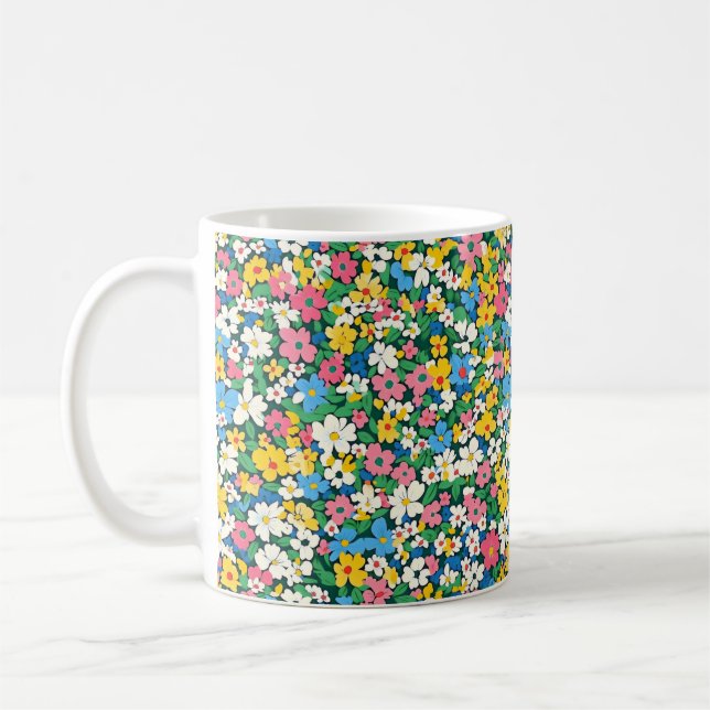 Small Spring Flowers Pattern Coffee Mug (Left)