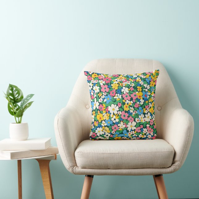 Small Spring Flowers Pattern Cushion (Chair)