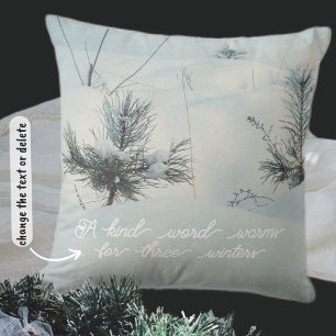 Small spruces covered with fresh snow. cushion