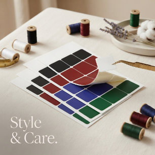 Small Square Clothing Labels in 5 Solid Colours
