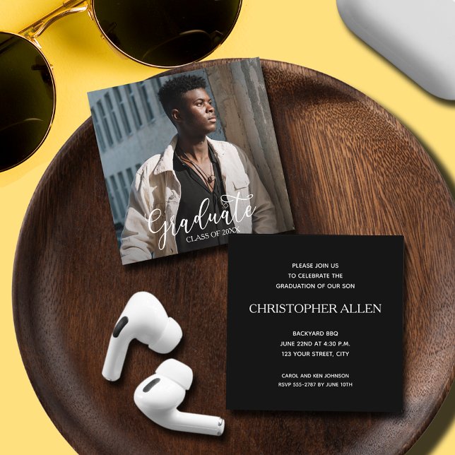 SMALL Square Photo Graduation Invitations (SMALL 2.5" x 2.5" graduation invitations - hand out to friends and family,  put in announcements)