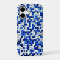 Small squares messed, shades of blue with white