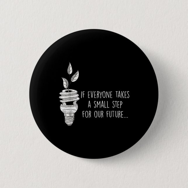Small Step For Our Future Eco Environmental Protec 6 Cm Round Badge (Front)