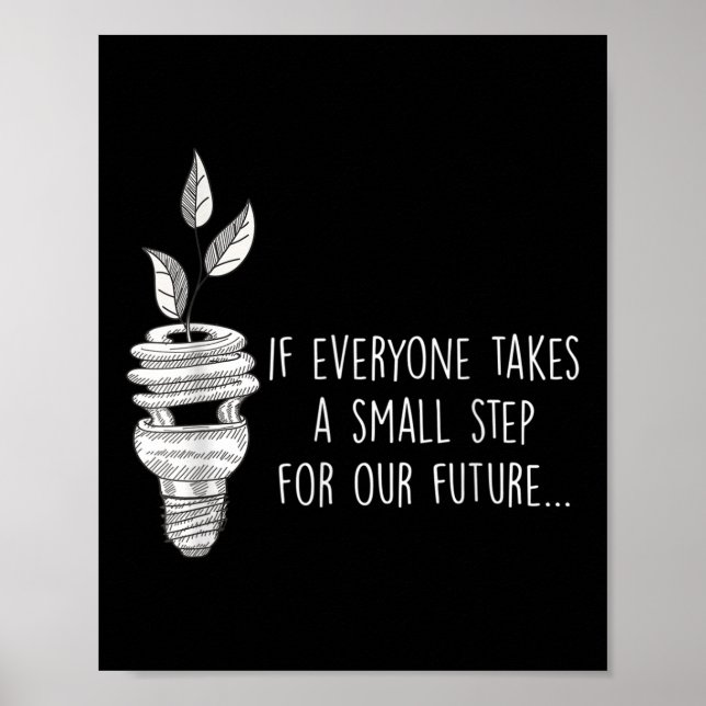 Small Step For Our Future Eco Environmental Protec Poster (Front)