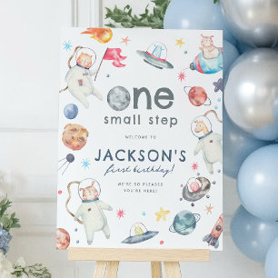 Small Step Space 1st Birthday Party Welcome Sign