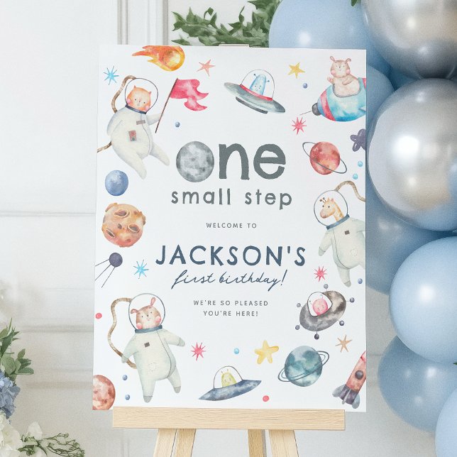 Small Step Space 1st Birthday Party Welcome Sign (Creator Uploaded)
