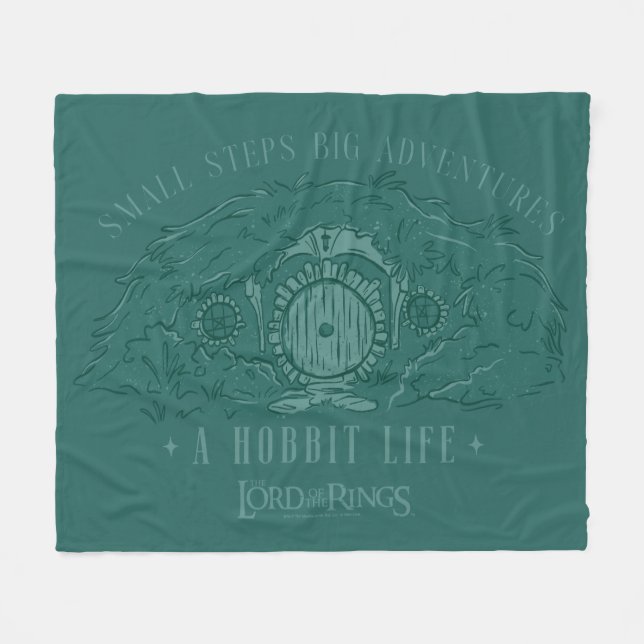 Small Steps, Big Adventures - A Hobbit Life Fleece Blanket (Front (Horizontal))