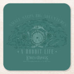 Small Steps, Big Adventures - A Hobbit Life Square Paper Coaster<br><div class="desc">Channel your inner Hobbit with this cozy Lord of the Rings™ design inspired by the peaceful hills of the Shire™. Featuring a quaint Hobbit hole with its signature round door tucked into a lush, grassy hillside, the artwork is paired with the uplifting phrase, “Small Steps Big Adventures – A Hobbit...</div>