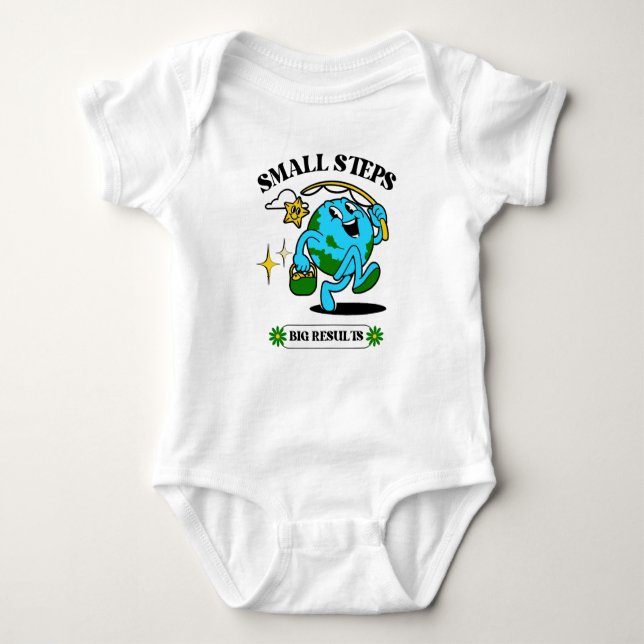 Small steps big result baby T-Shirt Baby Bodysuit (Front)