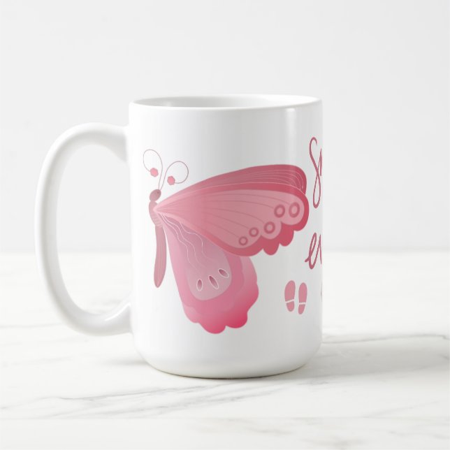 'Small Steps Every Day' Butterfly Motivational Mug (Left)