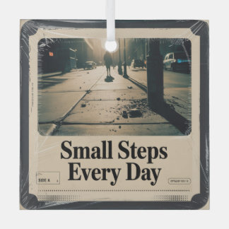 Small Steps Every Day Glass Tree Decoration