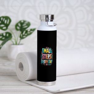 Small Steps Every Day Motivational Typography Water Bottle