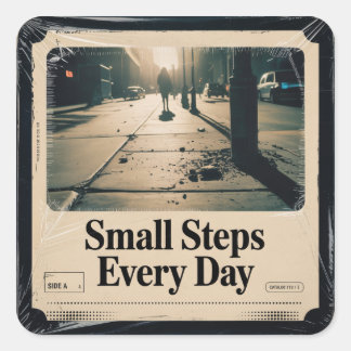 Small Steps Every Day Square Sticker