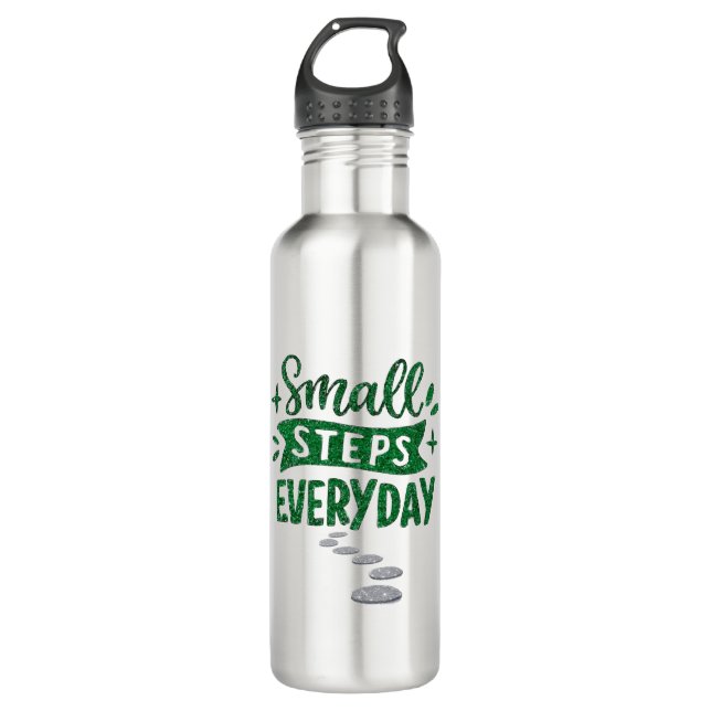 Small Steps Everyday Inspirational Water Bottle (Front)