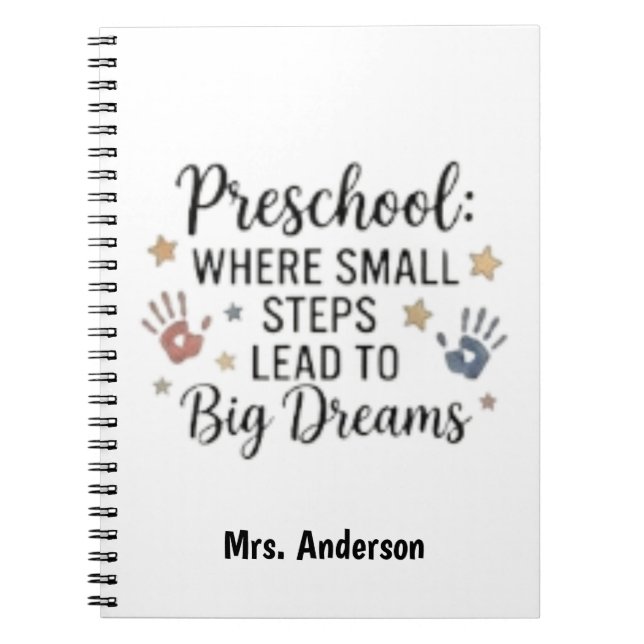 Small Steps Lead To Big Dreams Personalised Name Notebook (Front)