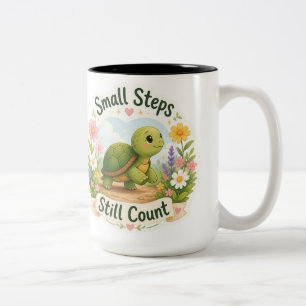 Small Steps Still Count Turtle PNG - Motivational  Two-Tone Coffee Mug