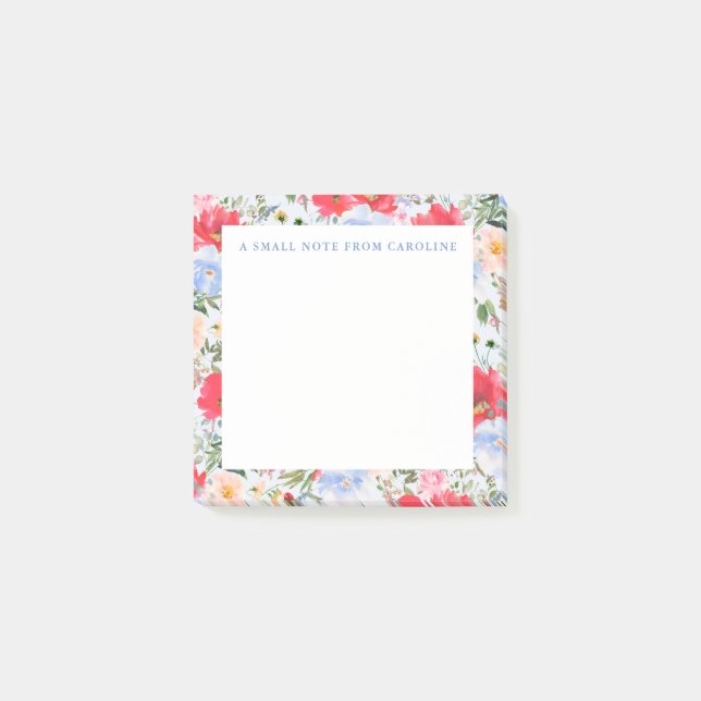 Small Sticky Note Floral Post-It Notes (Front)