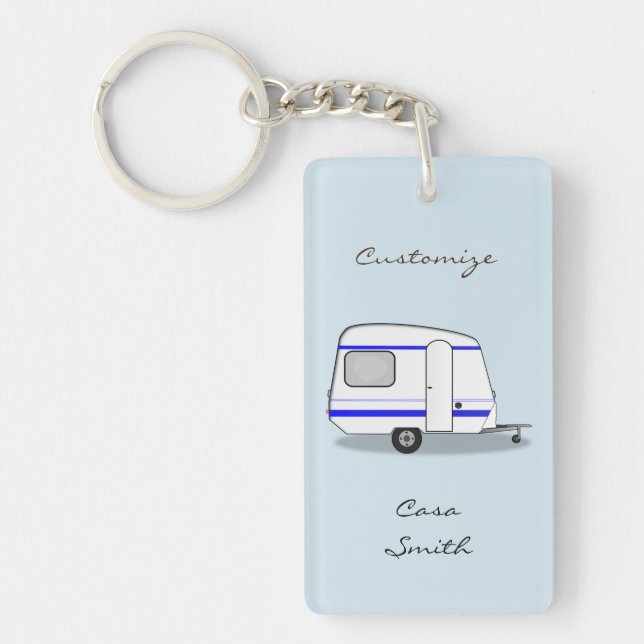 Small streamlined trailer gypsy caravan key ring (Front)
