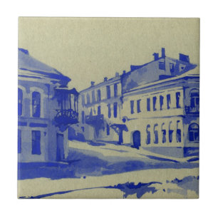 Small streets in the old town ceramic tile