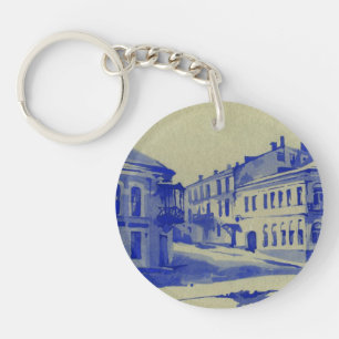 Small streets in the old town key ring